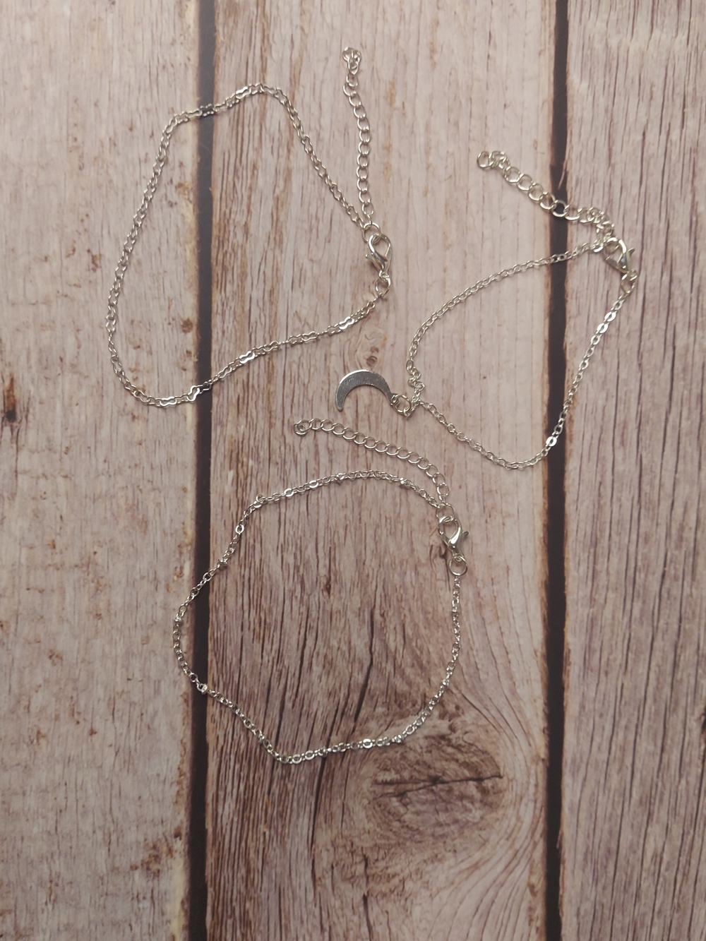 Delicate Silver Moon Charm Bracelet - Women Jewelry